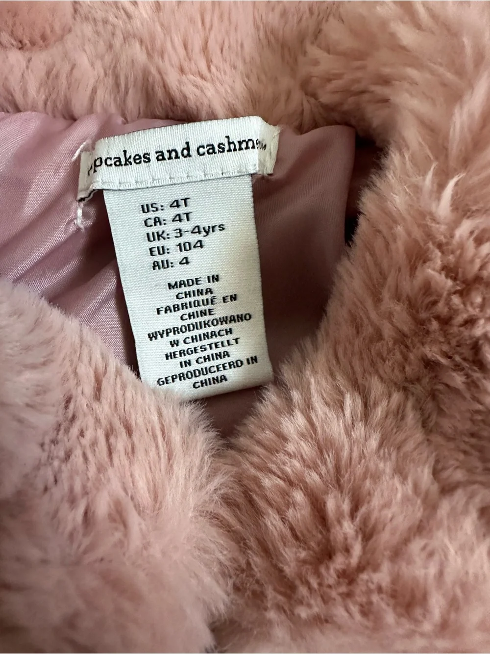 cupcakes & cashmere Plush Pink Faux Fur Kids Jacket